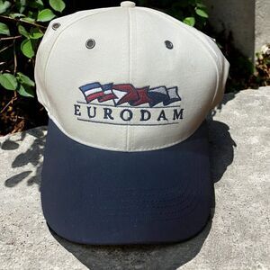 Gear Sports Vintage NWT Eurodam White Navy Embroidered Hat Cap Men's One Size